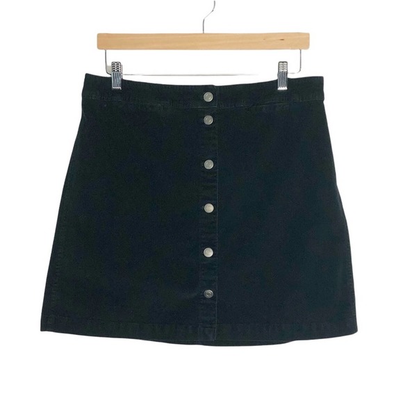 J. Crew Dresses & Skirts - J. Crew Black Corduroy Mini Skirt Button Front Size 31